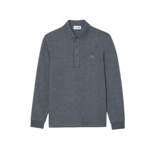long sleeve polo, charcoal grey polo